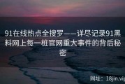 91在线热点全搜罗——详尽记录91黑料网上每一桩官网重大事件的背后秘密
