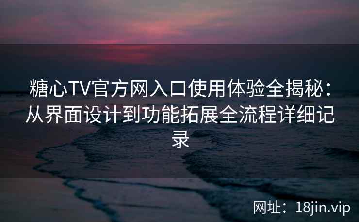 糖心TV官方网入口使用体验全揭秘：从界面设计到功能拓展全流程详细记录